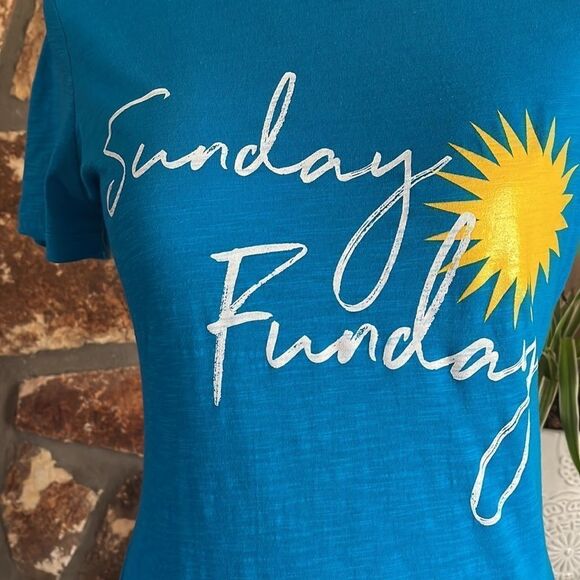 NEXT Level Apparel Women’s Blue Sunday Funday Tee Size Small - Picture 2 of 10